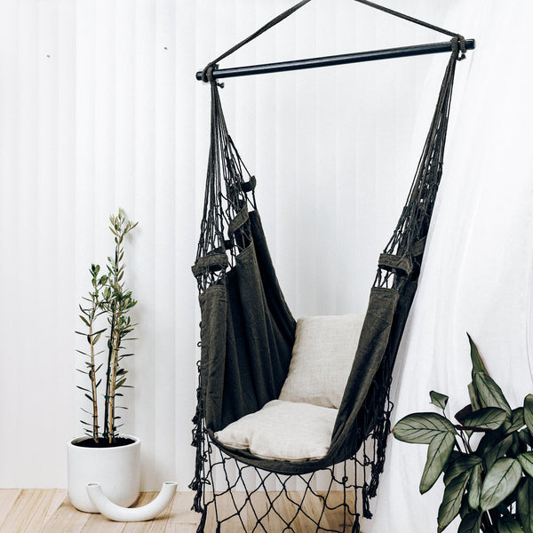 Charcoal French Provincial Hammock Chair Lifestyle
