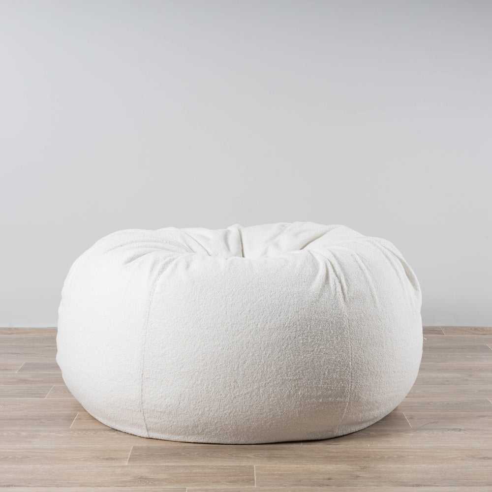 Boucle Fur Bean Bag Cover - French White