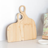 set of romeo and juliet bamboo chopping boards with grab handle