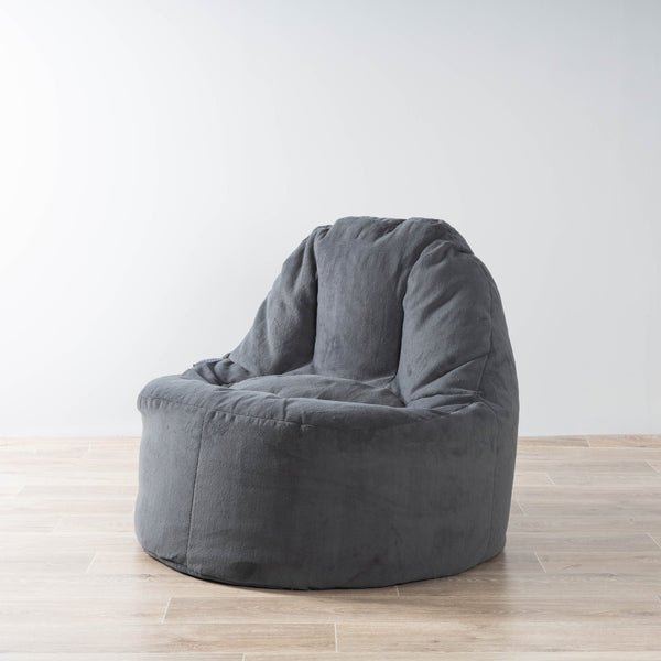 Plush Lounger Bean Bag Chair Cover - Charcoal