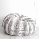 Fur Beanbag Husky Silver Grey