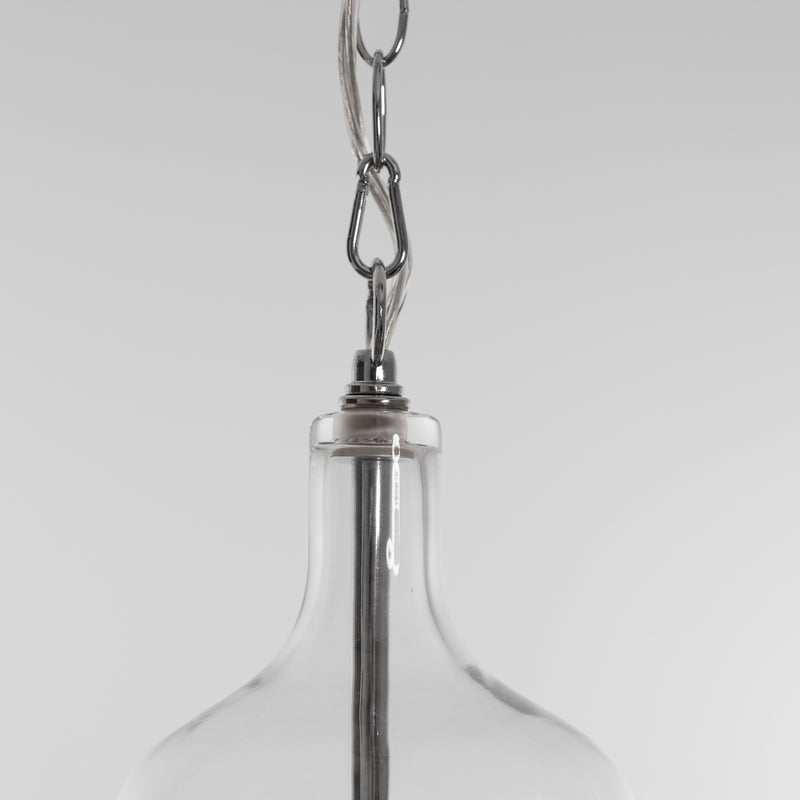 kendal glass pendant light with chrome hardware