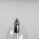 dome shape glass pendant light with polished chrome hardware