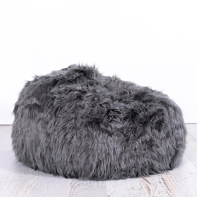 Charcoal Lush Fur Beanbag