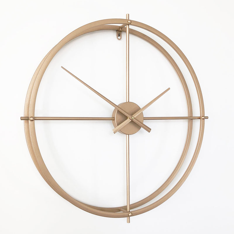 Large Metal Wall Clock - Lincoln Gold