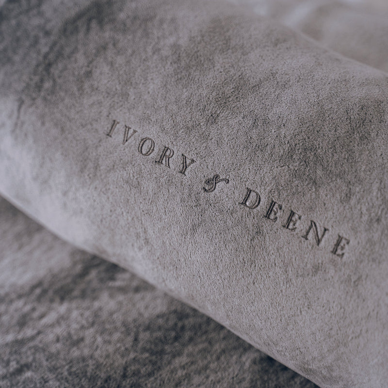 Close up of ivory and deene sensory foam bean bag