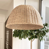 rope pendant light made with rope hanging in a living area