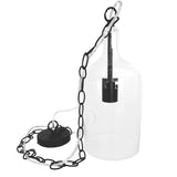 glass pendant light with black hardware and adjustable chain 