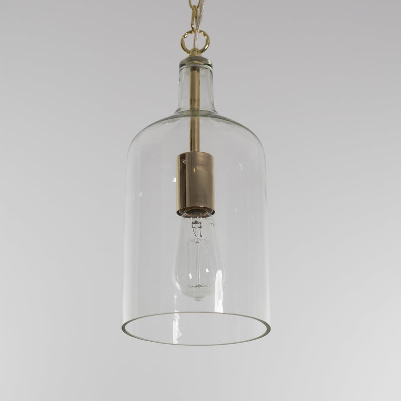 kendal glass pendant light with gold hardware