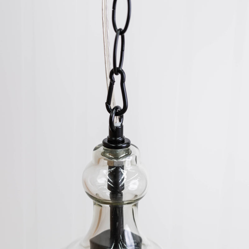 Valentine Glass Pendant Light - Matt Black