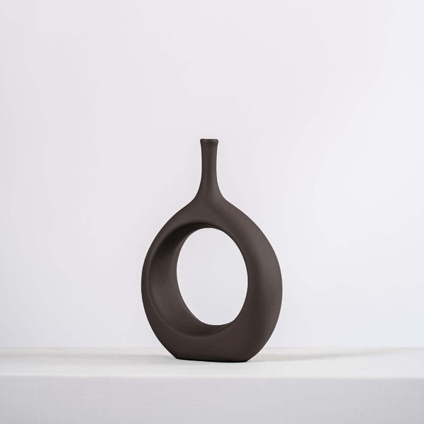 modern black ceramic vase