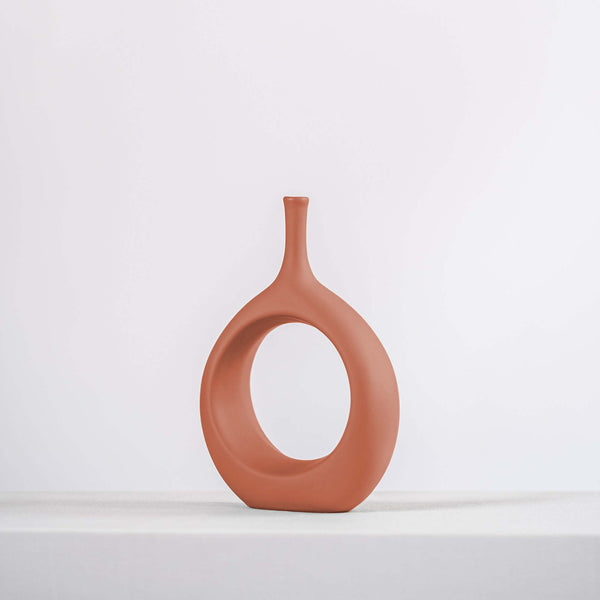 modern terracotta ceramic vase