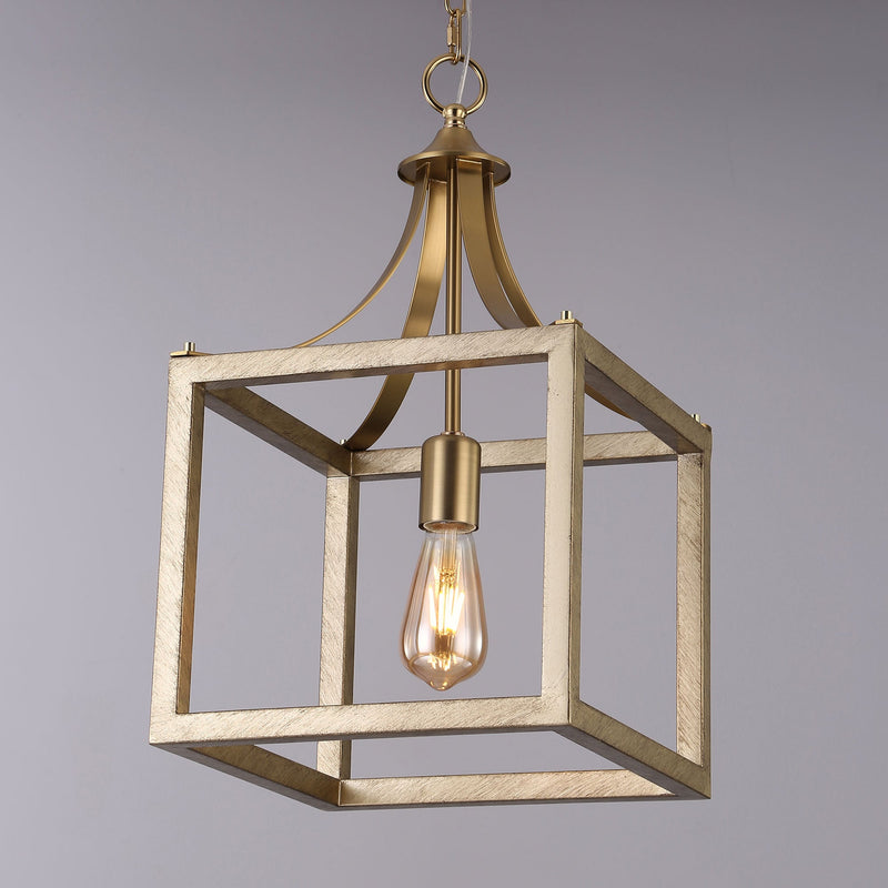 gold langham pendant light with a filament globe
