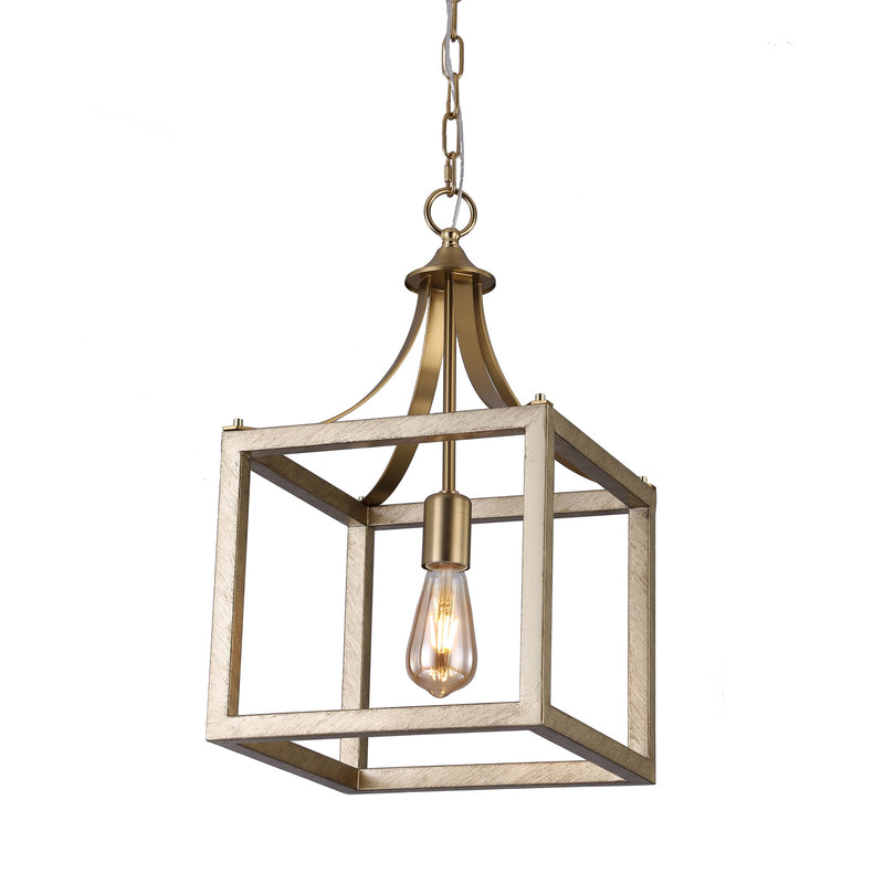 gold langham pendant light with a filament globe