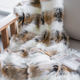 luxury fur throw blanket with soft plush lining