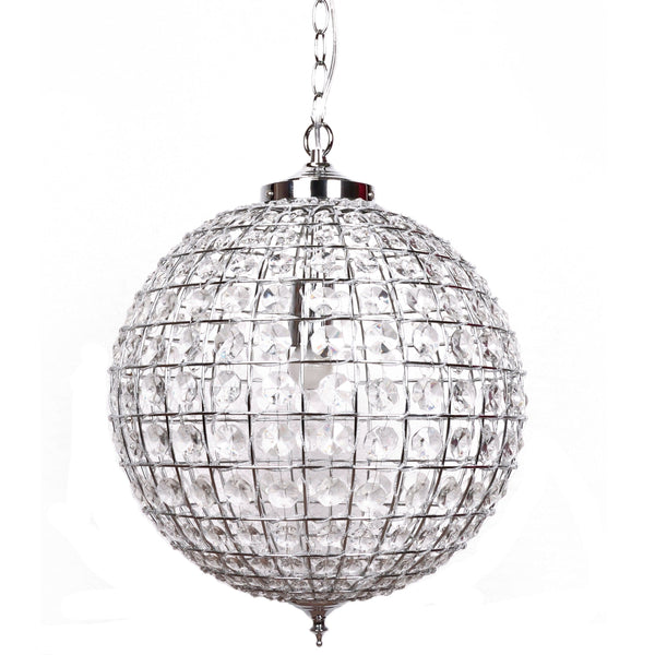 Casablanca Crystal Ball Chandelier Polished Chrome 40cm