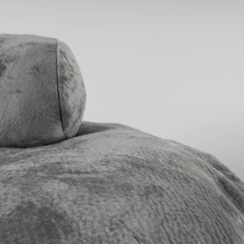 Close up of grand sensory foam bean bag in grey