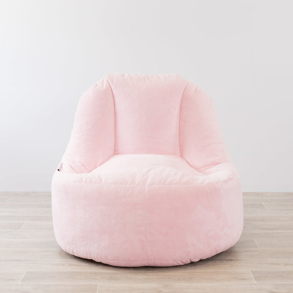 large soft pink lounger bean bag